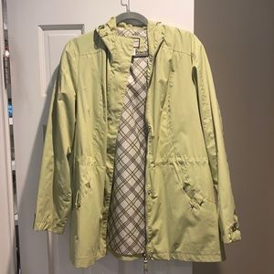 Bass green women’s shell rain jacket